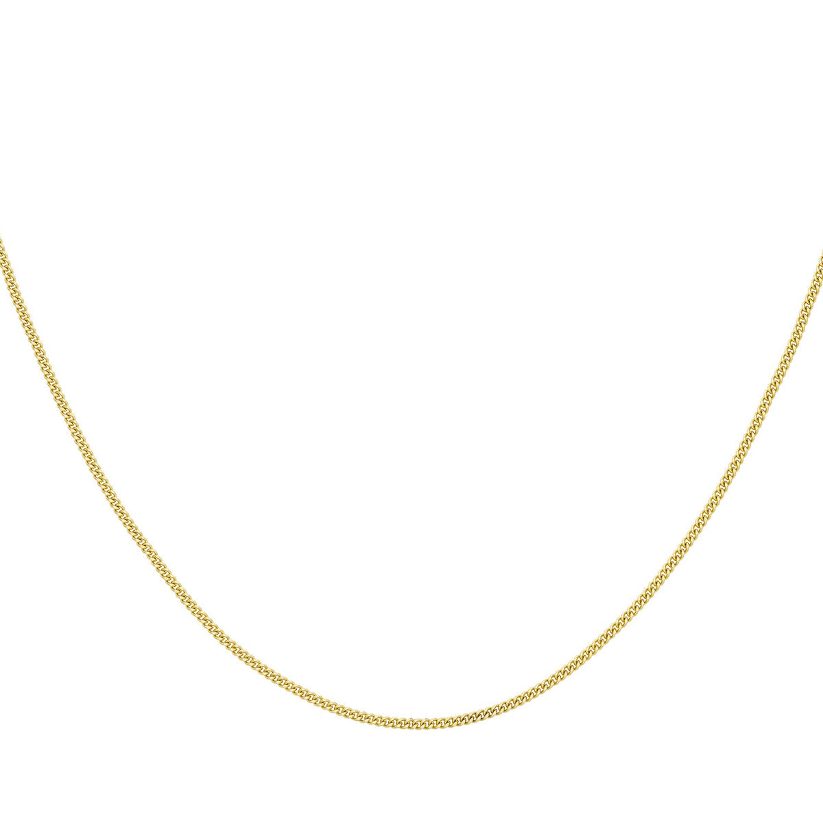 18ct Yellow Gold Diamond Cut Curb Chain — 0.8mm detail image