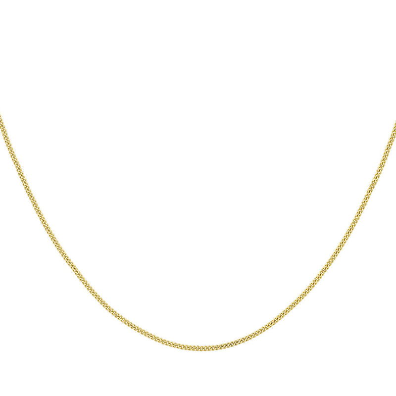 18ct Yellow Gold Diamond Cut Curb Chain — 0.8mm detail image
