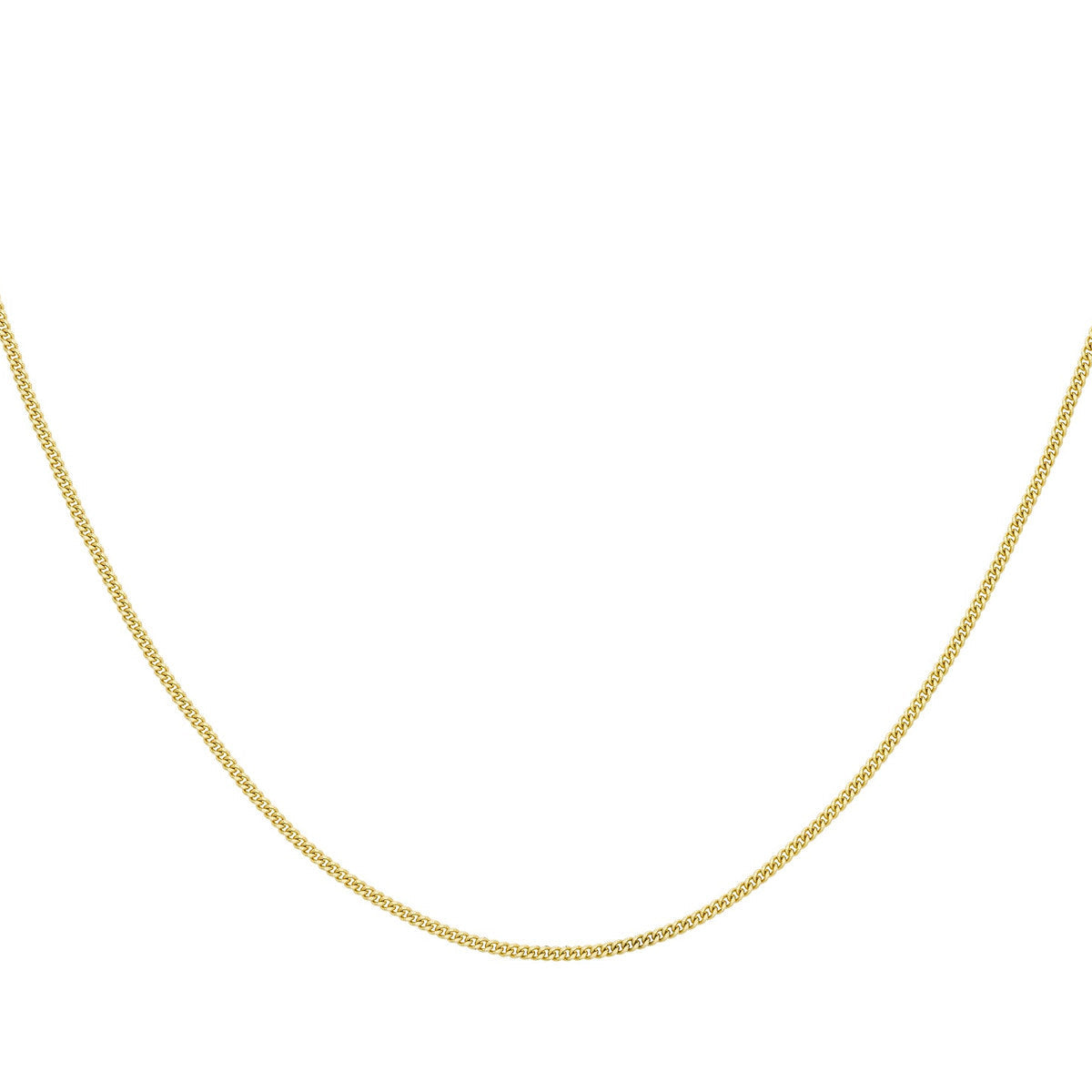 18ct Yellow Gold Diamond Cut Adjustable Curb Chain — 1mm detail image