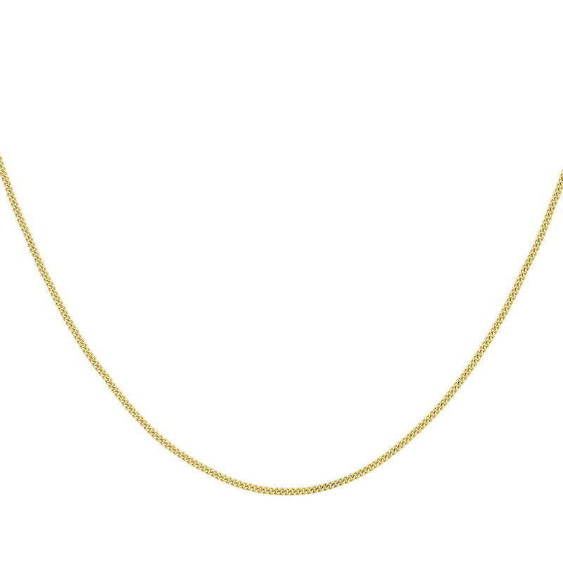 18ct Yellow Gold Diamond Cut Adjustable Curb Chain — 1mm detail image