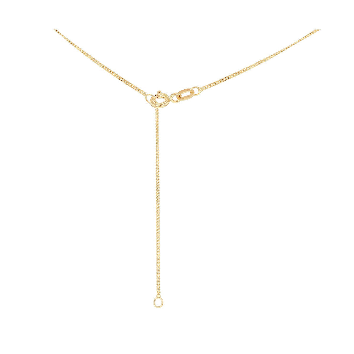 18ct Yellow Gold Diamond Cut Adjustable Curb Chain — 1mm detail image