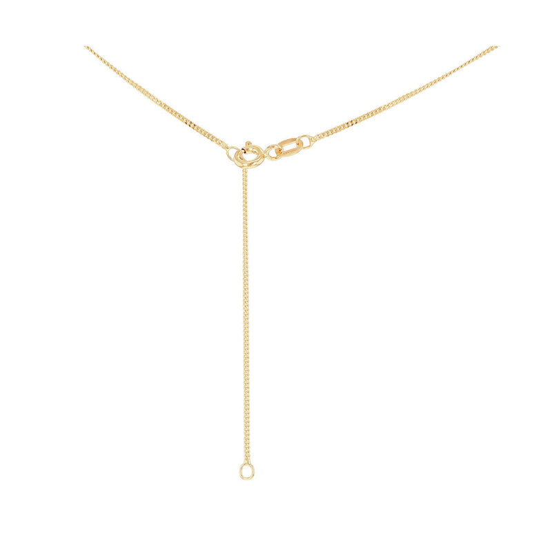18ct Yellow Gold Diamond Cut Adjustable Curb Chain — 1mm detail image