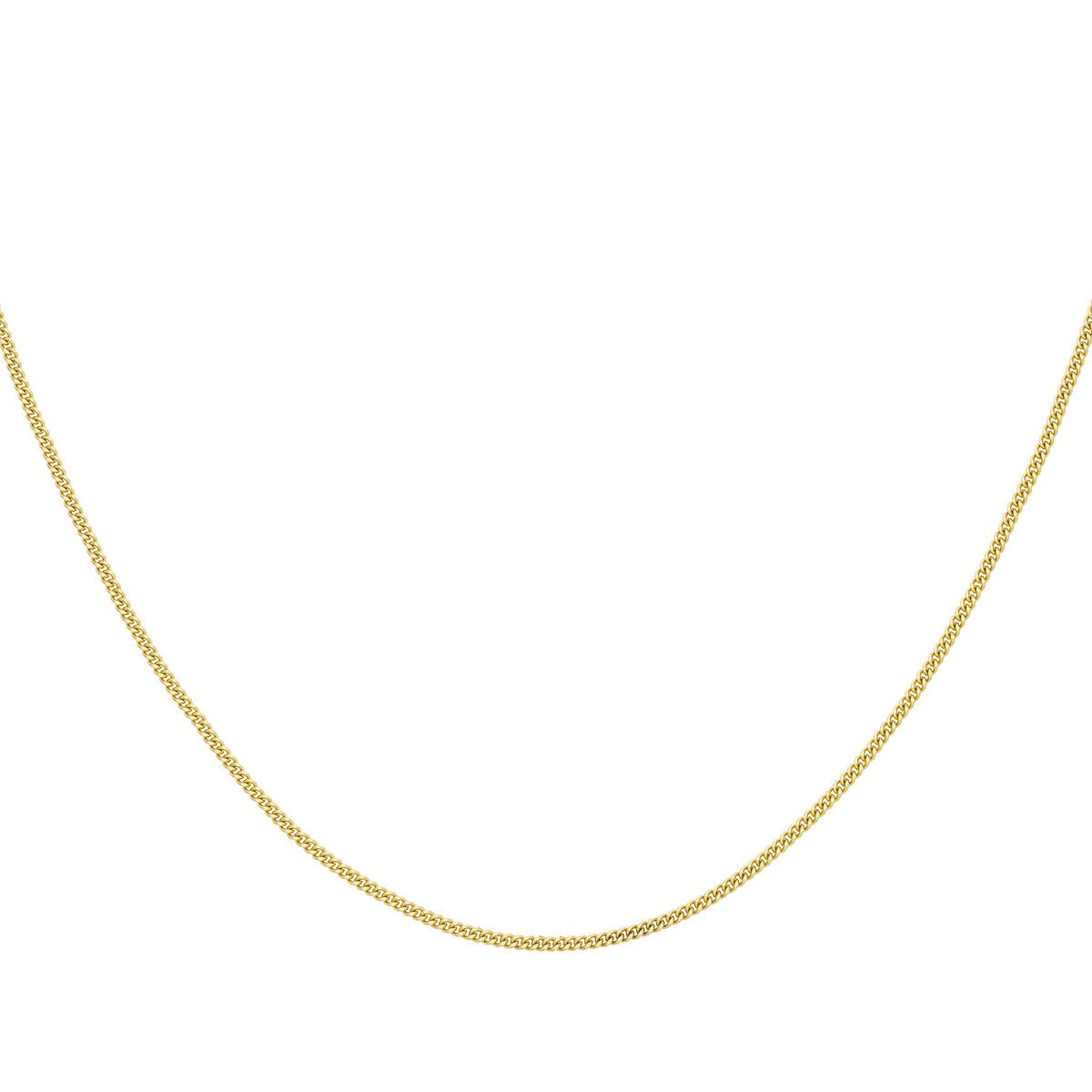 18ct Yellow Gold Diamond Cut Curb Chain — 1mm detail image