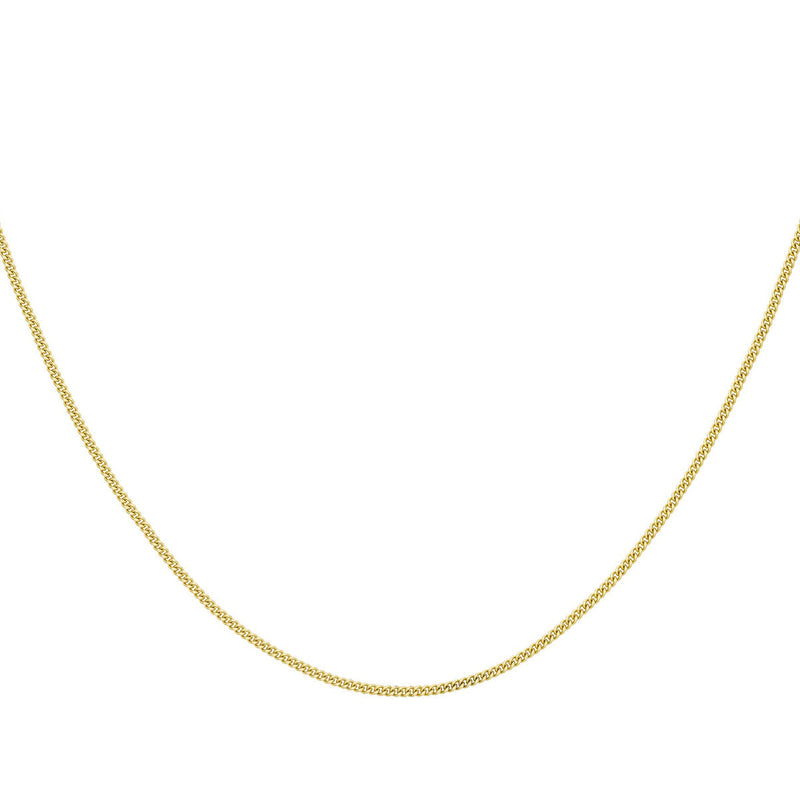 18ct Yellow Gold Diamond Cut Curb Chain — 1mm detail image