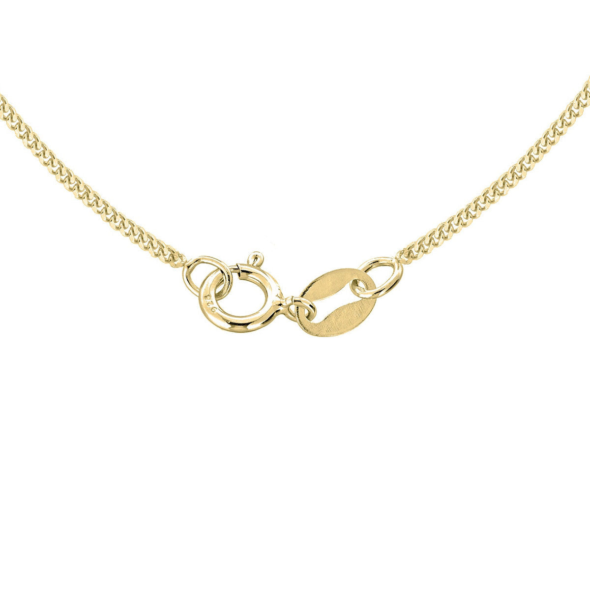 18ct Yellow Gold Diamond Cut Curb Chain — 1mm detail image