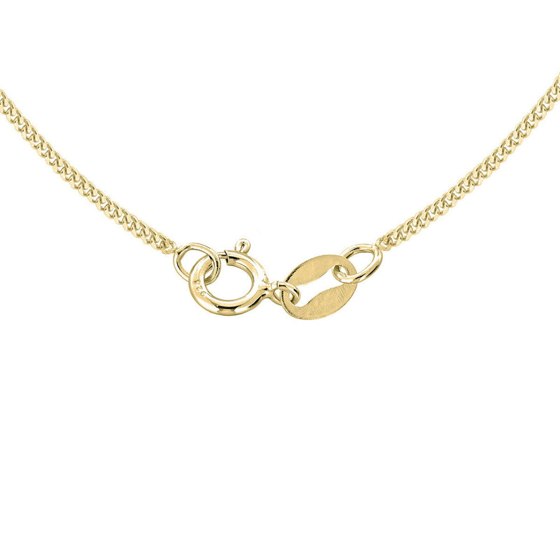 18ct Yellow Gold Diamond Cut Curb Chain — 1mm detail image