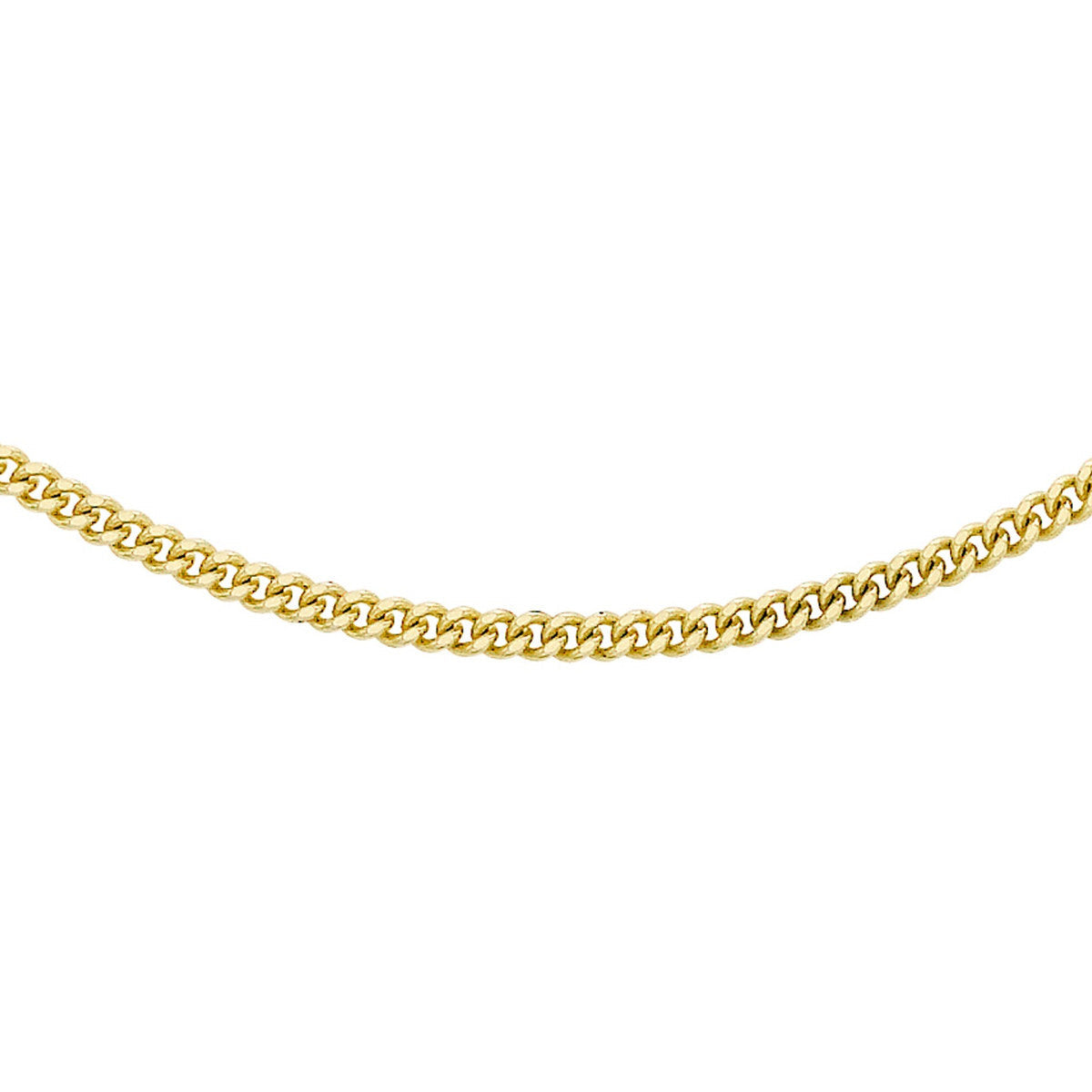 18ct Yellow Gold Diamond Cut Curb Chain — 1mm main image