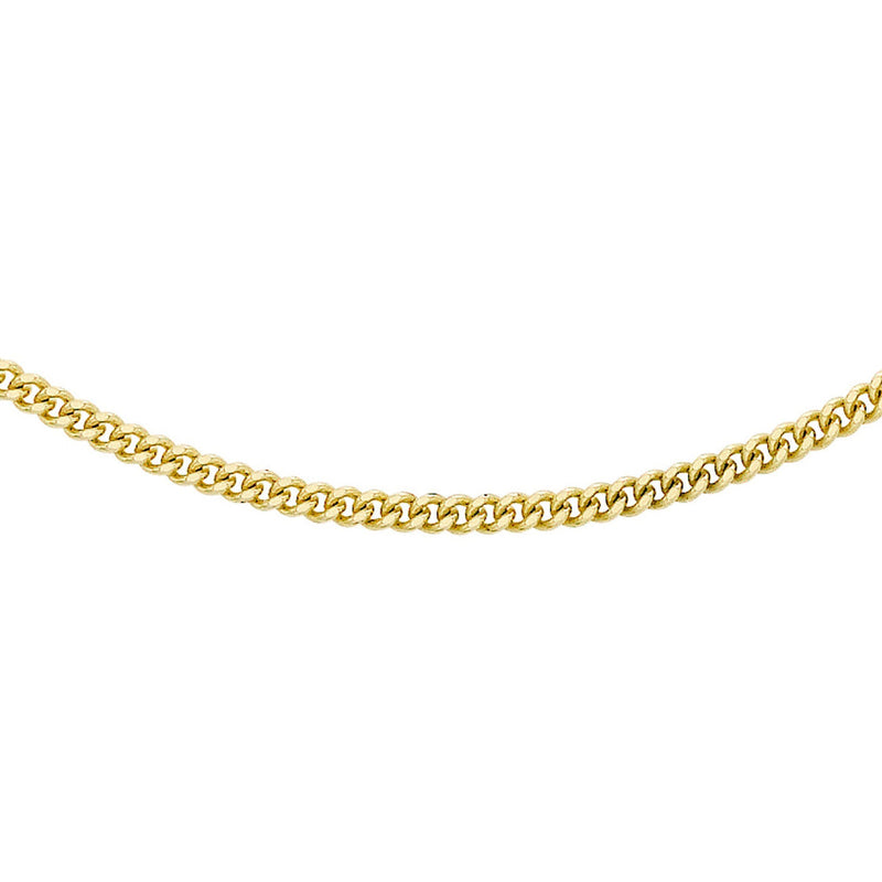 18ct Yellow Gold Diamond Cut Curb Chain — 1mm main image
