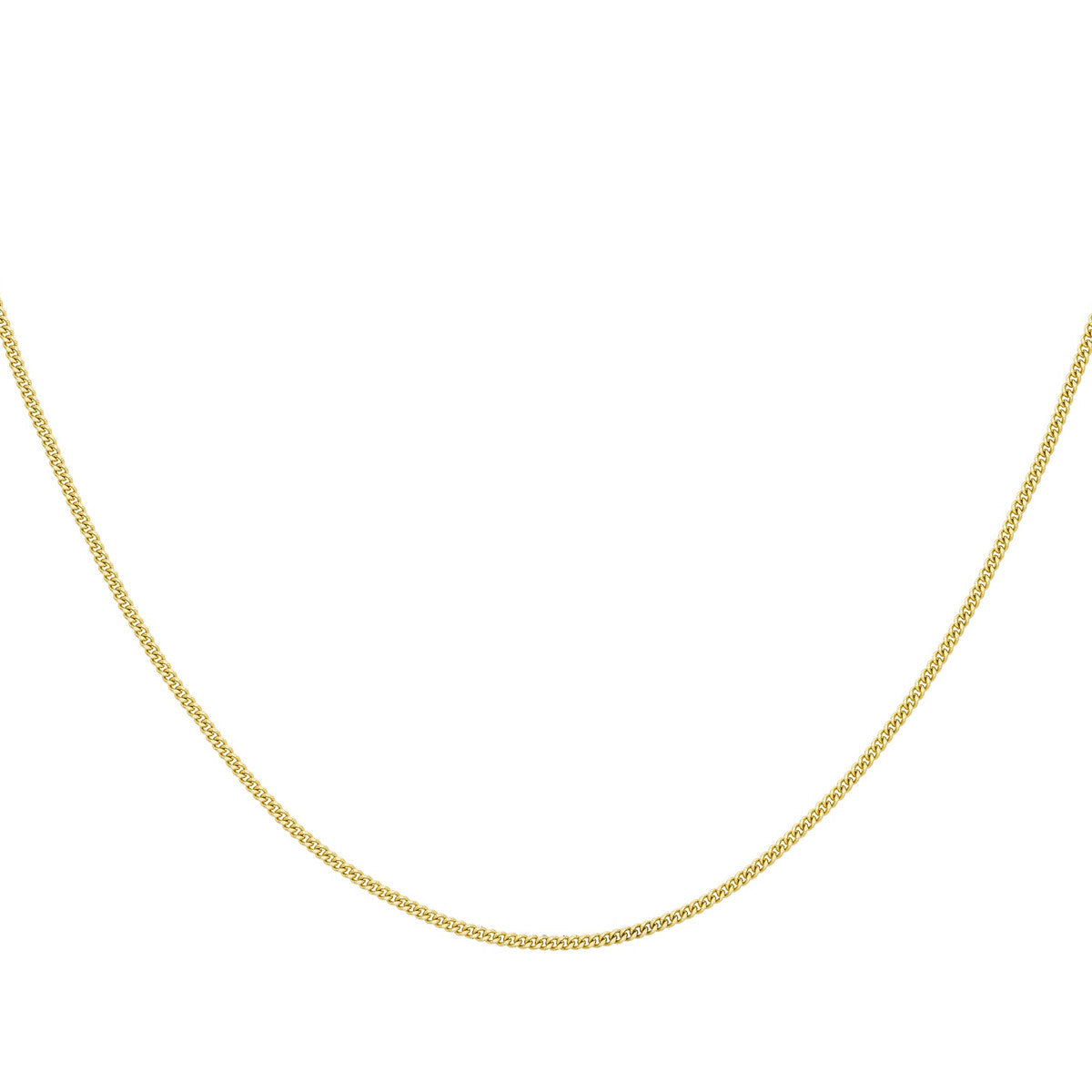 18ct Yellow Gold Diamond Cut Curb Necklace — 1.4mm detail image