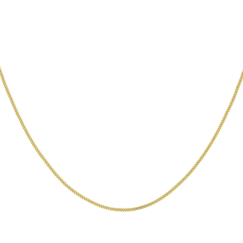 18ct Yellow Gold Diamond Cut Curb Necklace — 1.4mm detail image