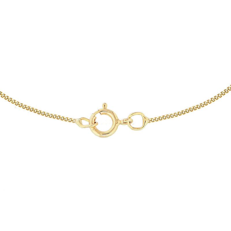 18ct Yellow Gold Diamond Cut Curb Necklace — 1.4mm detail image