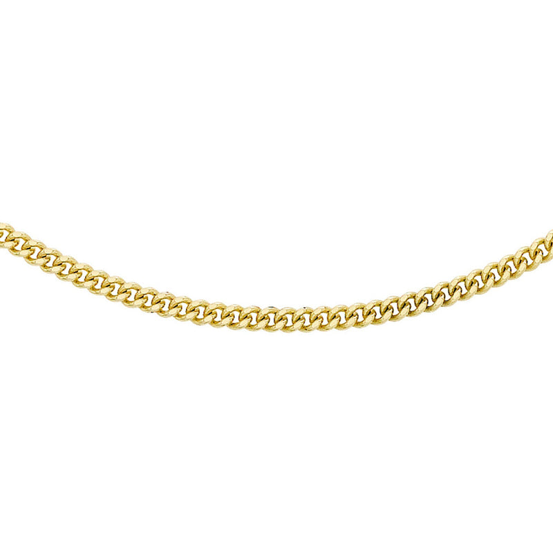 18ct Yellow Gold Diamond Cut Curb Necklace — 1.4mm main image