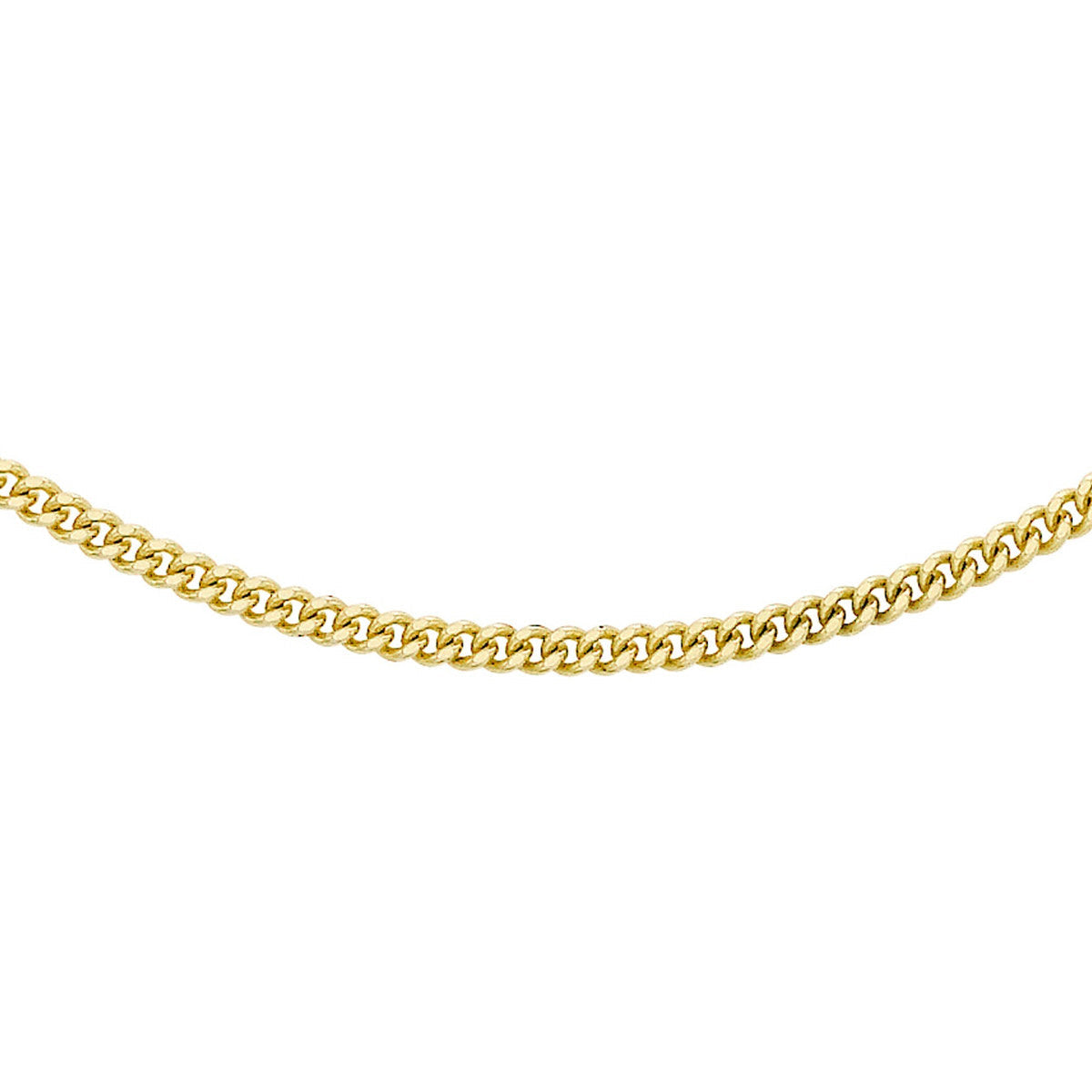 18ct Yellow Gold Diamond Cut Curb Necklace — 1.5mm main image