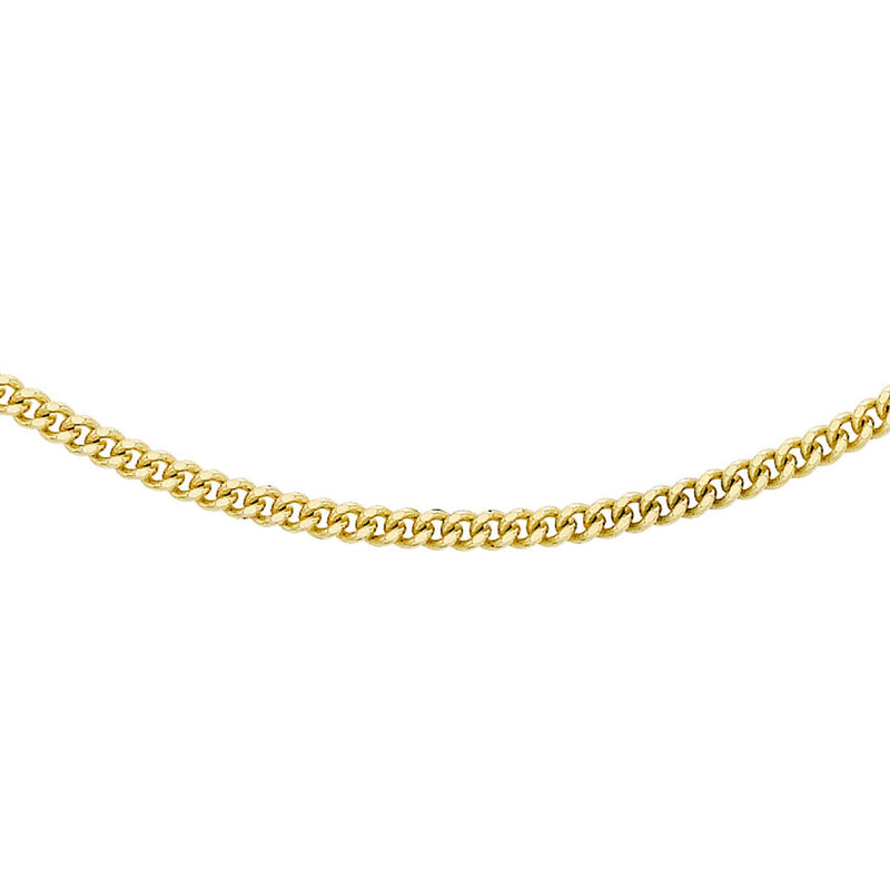 18ct Yellow Gold Diamond Cut Curb Necklace — 1.5mm main image