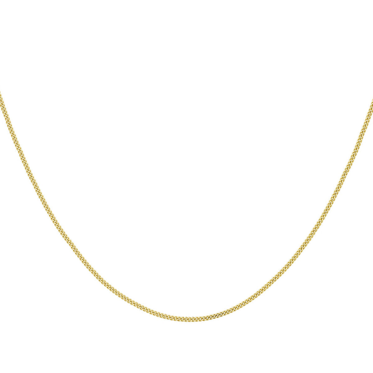 18ct Yellow Gold Diamond Cut Curb Necklace — 1.5mm detail image