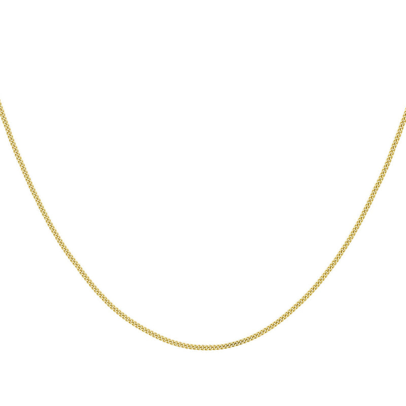 18ct Yellow Gold Diamond Cut Curb Necklace — 1.5mm detail image