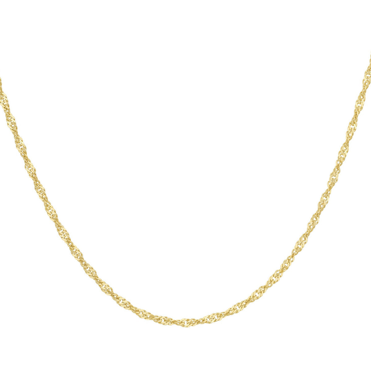 18ct Yellow Gold Twist Curb Necklace — 1.1mm detail image