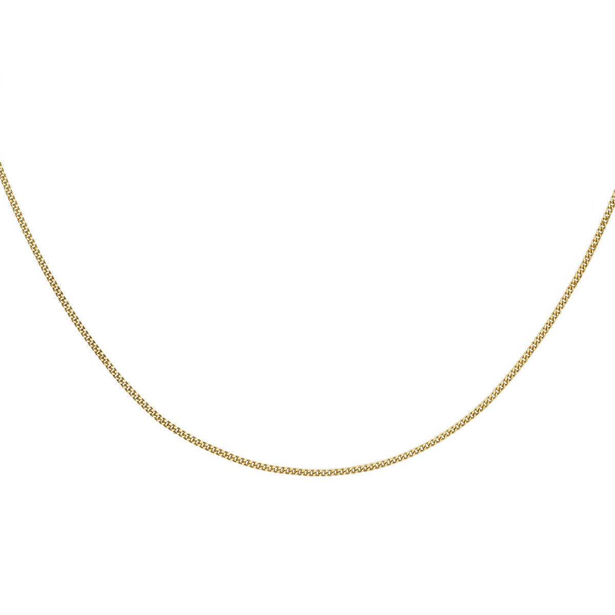 18ct Yellow Gold Diamond Cut Curb Chain — 1.2mm detail image