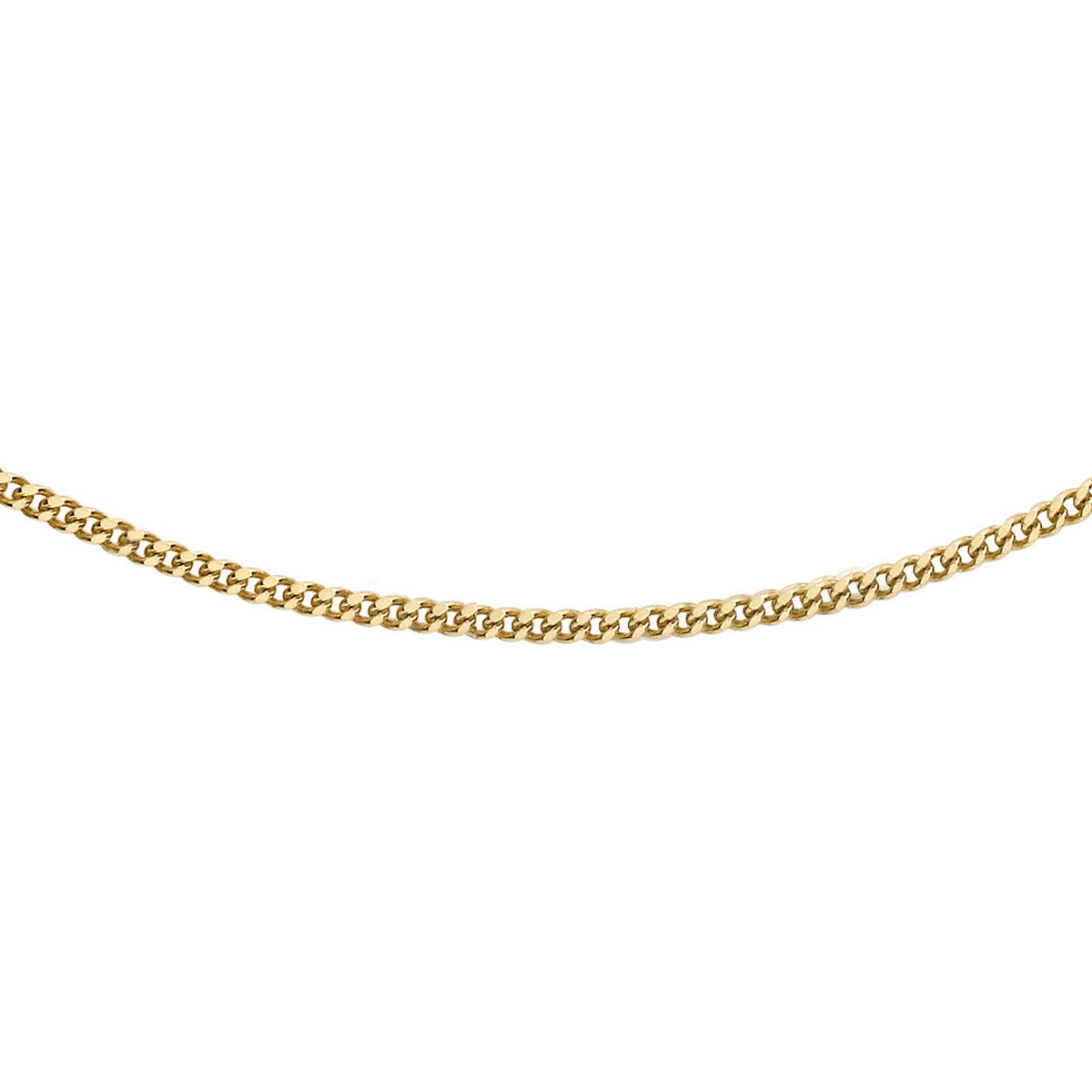 18ct Yellow Gold Diamond Cut Curb Chain — 1.2mm main image