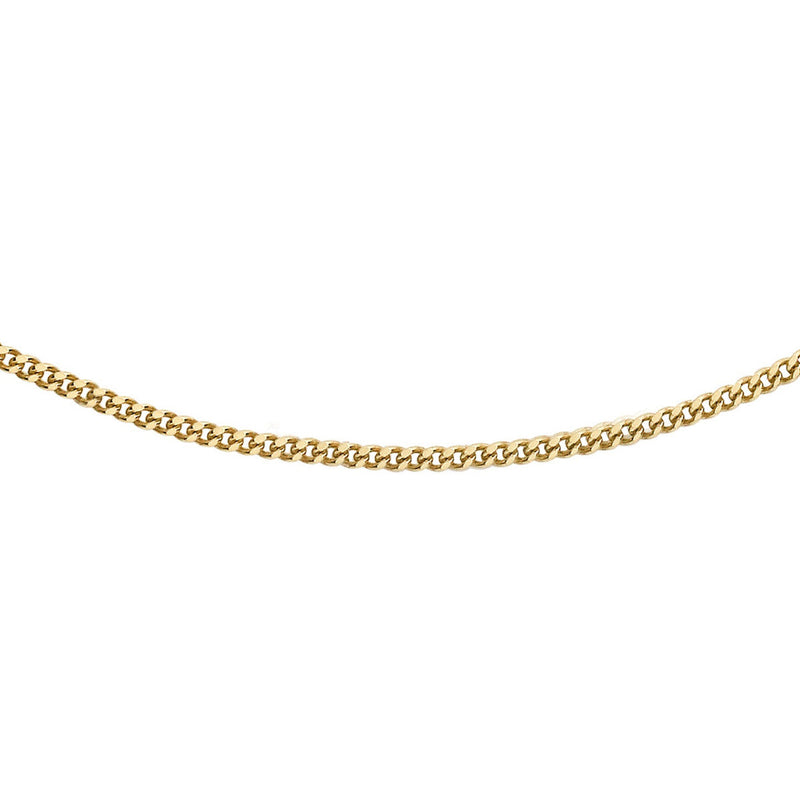 18ct Yellow Gold Diamond Cut Curb Chain — 1.2mm main image