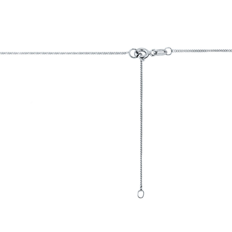 18ct White Gold Diamond Cut Adjustable Curb Chain — 1mm detail image