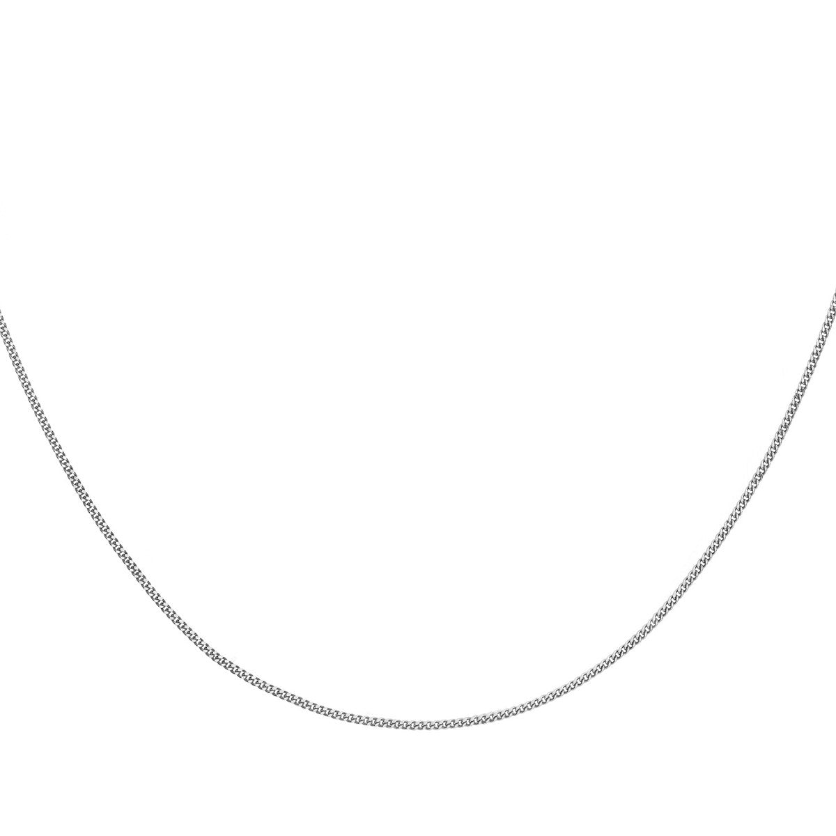 18ct White Gold Diamond Cut Curb Chain — 1mm detail image