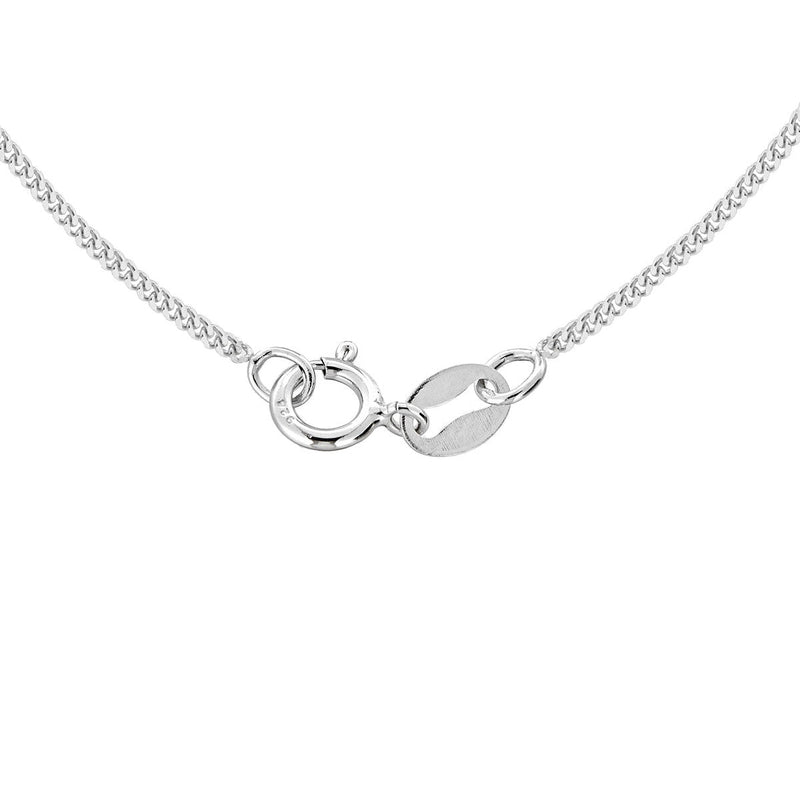 18ct White Gold Diamond Cut Curb Chain — 1mm detail image