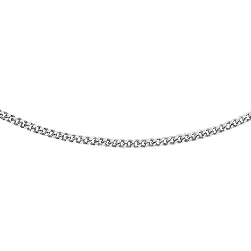 18ct White Gold Diamond Cut Curb Chain — 1mm main image