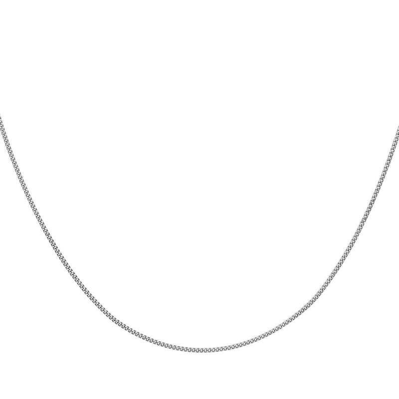 18ct White Gold Diamond Cut Curb Chain — 1.2mm detail image