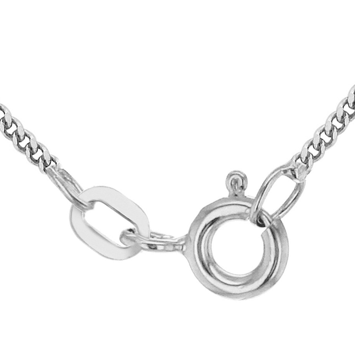 18ct White Gold Diamond Cut Curb Chain — 1.2mm detail image