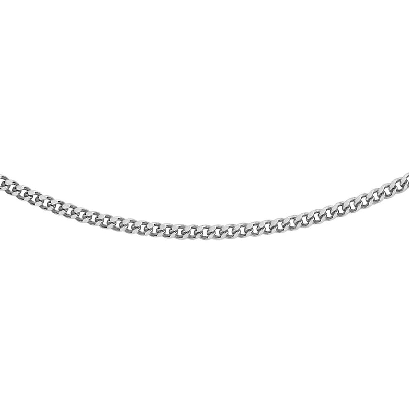 18ct White Gold Diamond Cut Curb Chain — 1.2mm main image