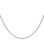 18ct White Gold Diamond Cut Adjustable Curb Chain — 0.8mm detail image