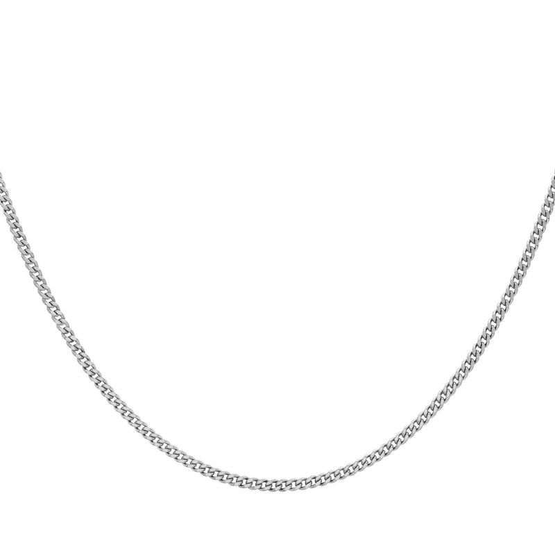 18ct White Gold Diamond Cut Adjustable Curb Chain — 0.8mm detail image