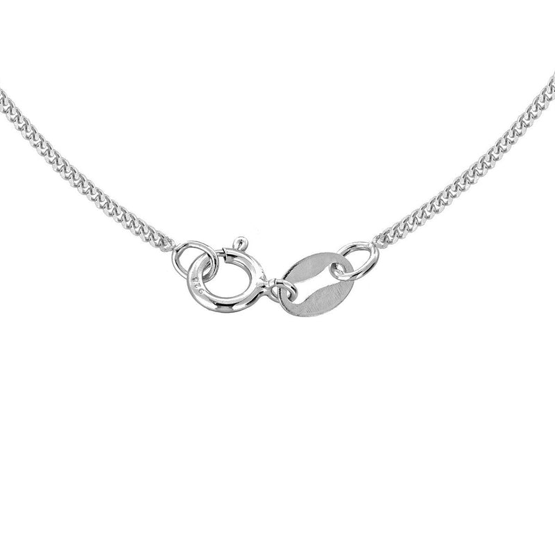 18ct White Gold Diamond Cut Curb Chain — 0.8mm detail image