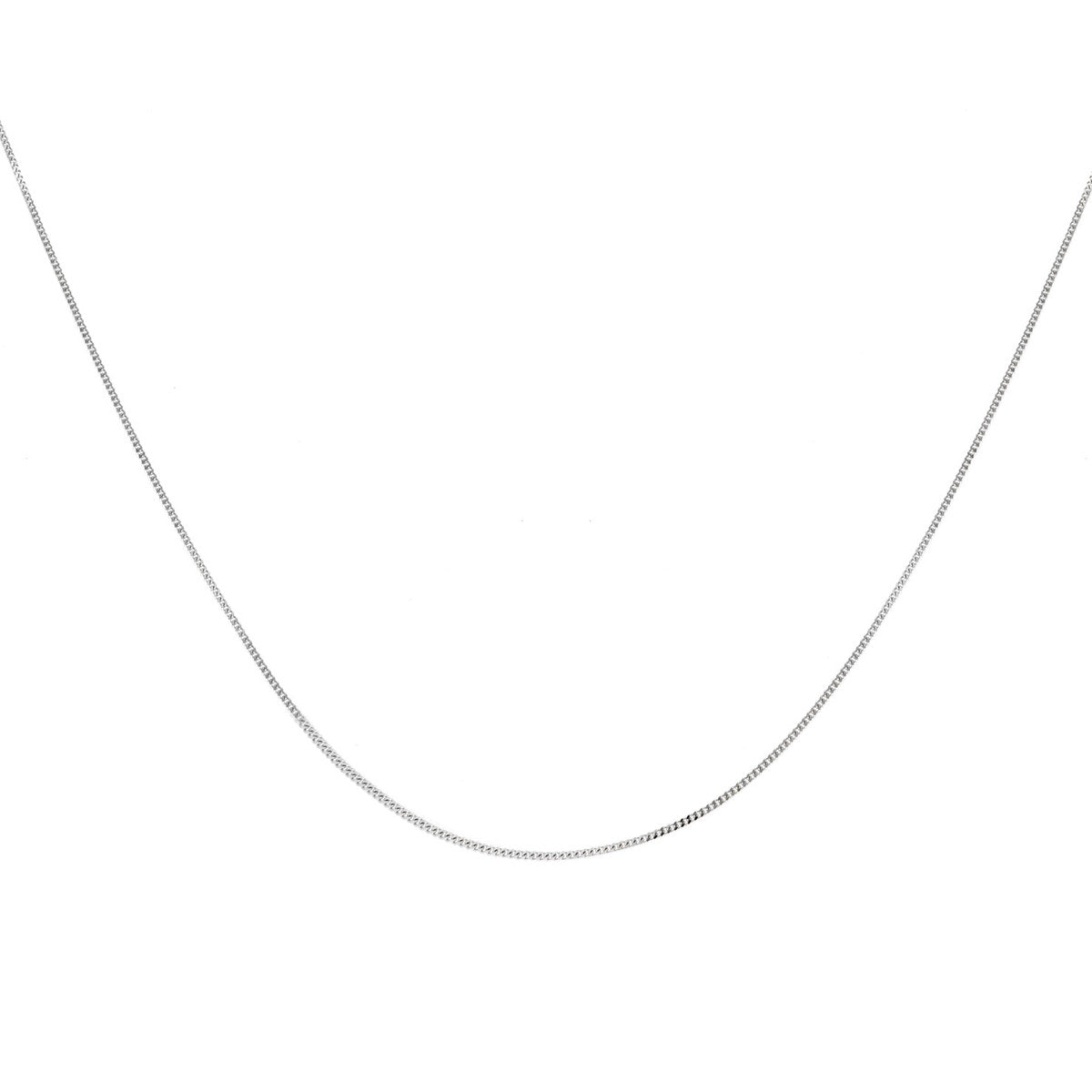 18ct White Gold Diamond Cut Curb Necklace — 1.8mm detail image