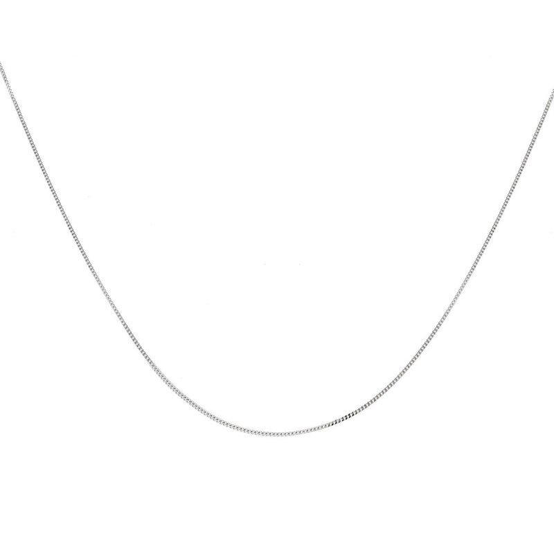 18ct White Gold Diamond Cut Curb Necklace — 1.8mm detail image