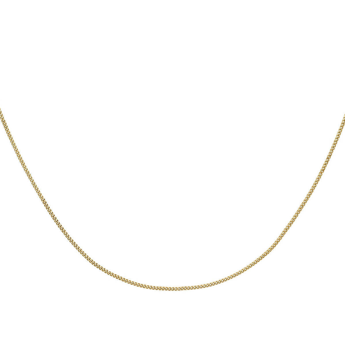 18ct Yellow Gold Diamond Cut Lobster Clasp Curb Chain — 1mm detail image