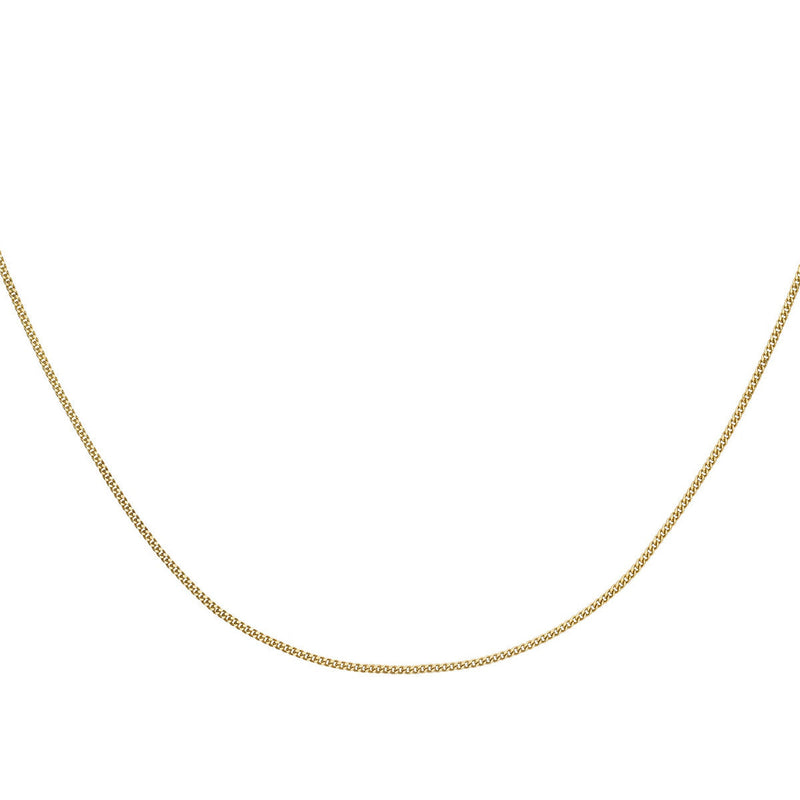 18ct Yellow Gold Diamond Cut Lobster Clasp Curb Chain — 1mm detail image