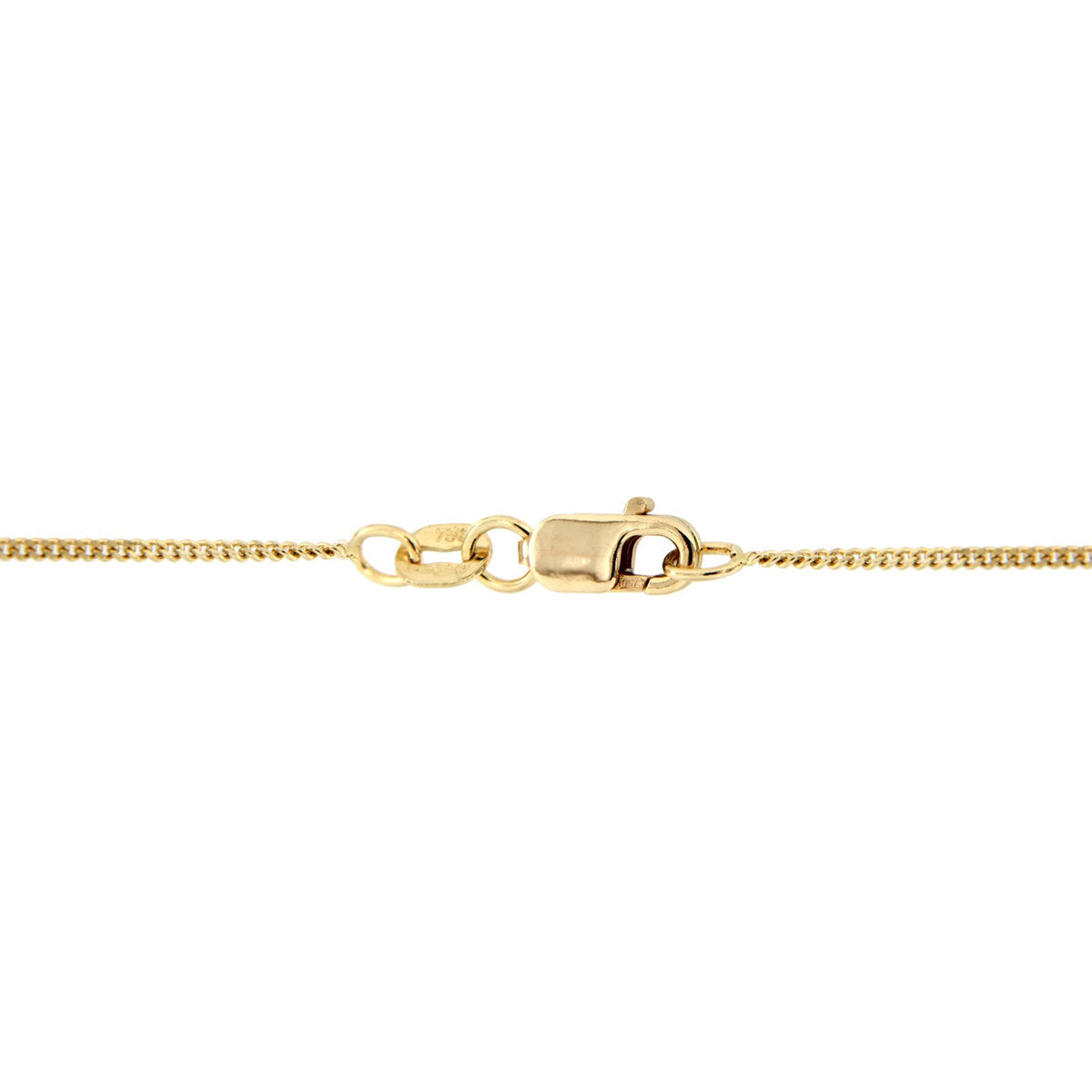 18ct Yellow Gold Diamond Cut Lobster Clasp Curb Chain — 1mm detail image