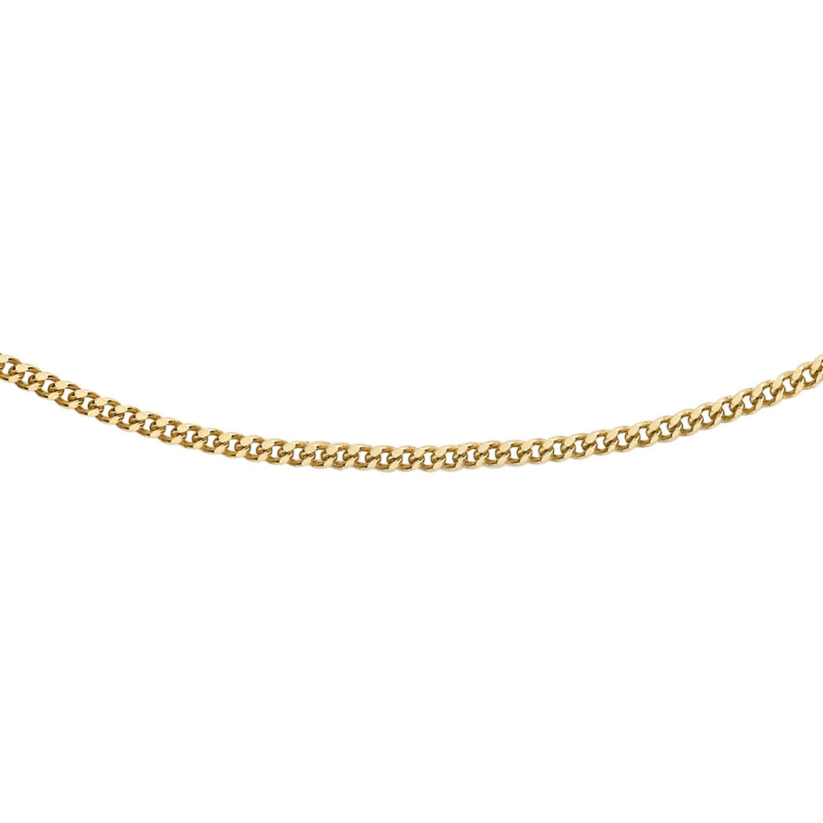 18ct Yellow Gold Diamond Cut Lobster Clasp Curb Chain — 1mm main image