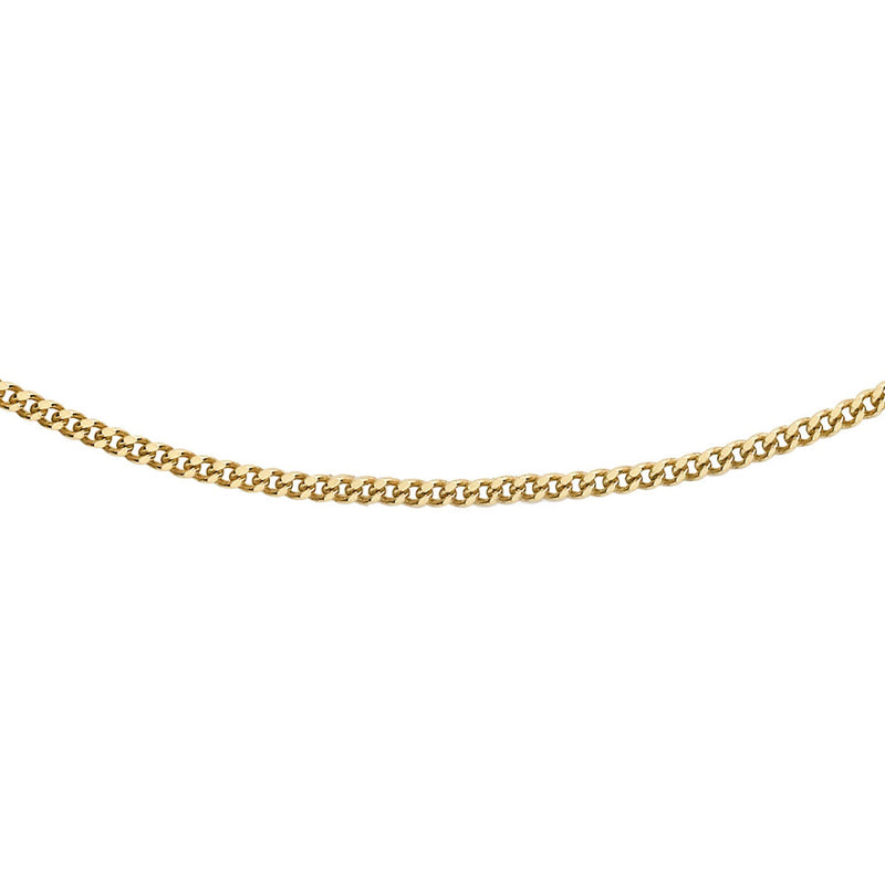 18ct Yellow Gold Diamond Cut Lobster Clasp Curb Chain — 1mm main image