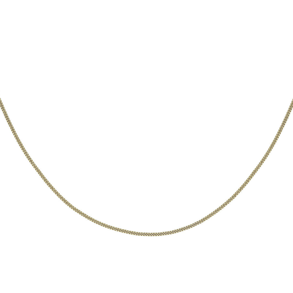 18ct Yellow Gold Diamond Cut Adjustable Lobster Clasp Curb Chain — 1mm detail image