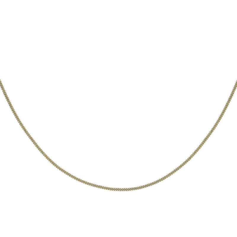 18ct Yellow Gold Diamond Cut Adjustable Lobster Clasp Curb Chain — 1mm detail image