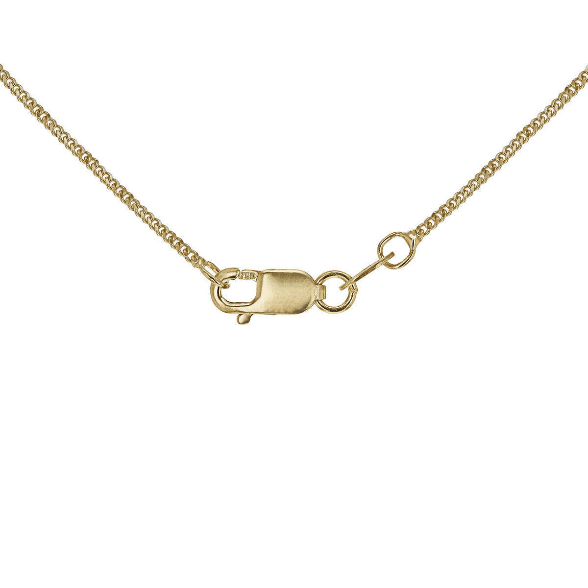 18ct Yellow Gold Diamond Cut Adjustable Lobster Clasp Curb Chain — 1mm detail image