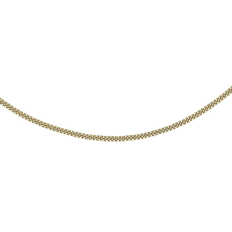 18ct Yellow Gold Diamond Cut Adjustable Lobster Clasp Curb Chain — 1mm main image