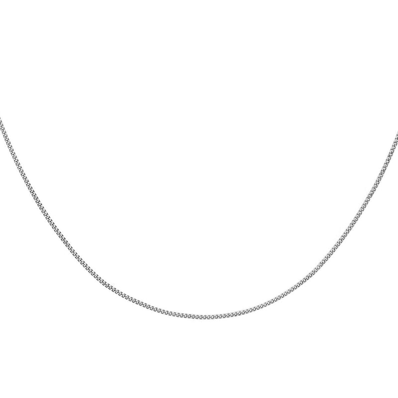 18ct White Gold Diamond Cut Lobster Clasp Curb Chain — 1mm detail image