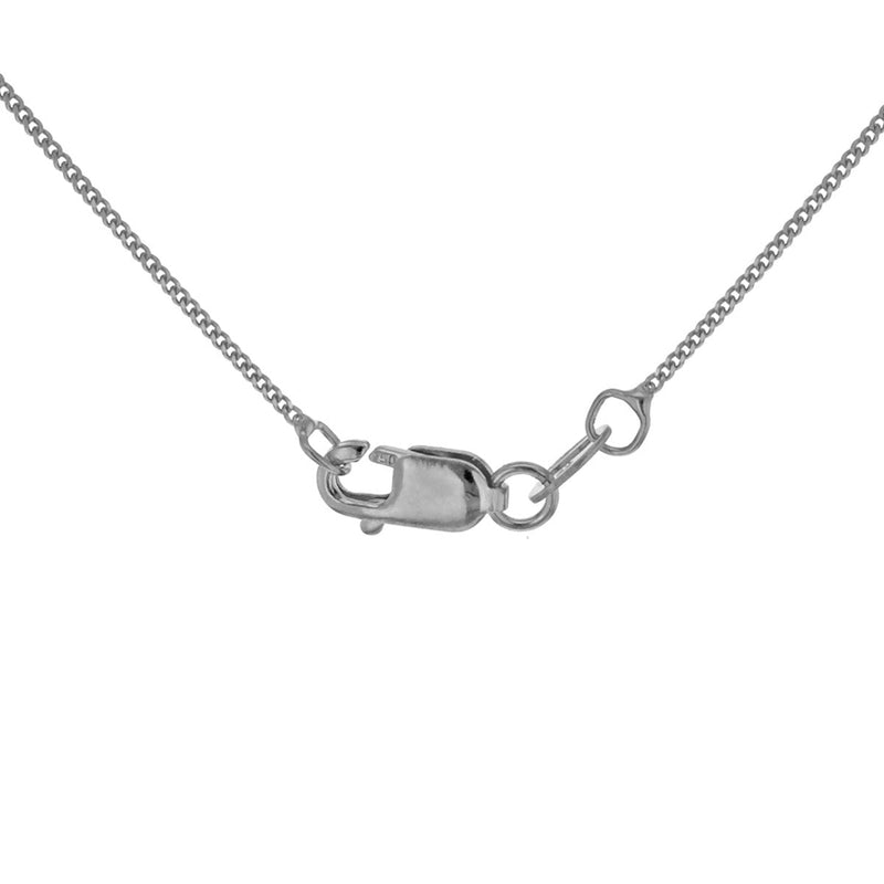 18ct White Gold Diamond Cut Lobster Clasp Curb Chain — 1mm detail image