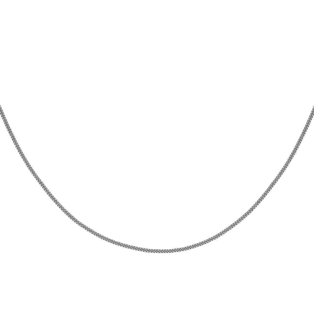 18ct White Gold Diamond Cut Adjustable Lobster Clasp Curb Chain — 1mm detail image