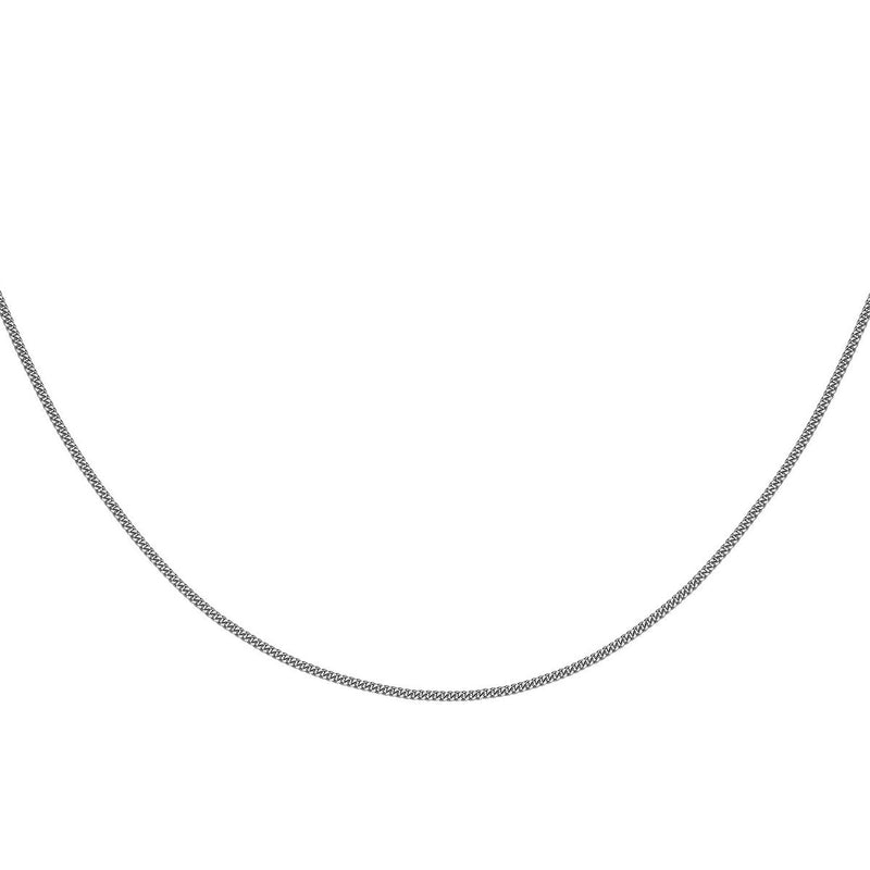 18ct White Gold Diamond Cut Adjustable Lobster Clasp Curb Chain — 1mm detail image