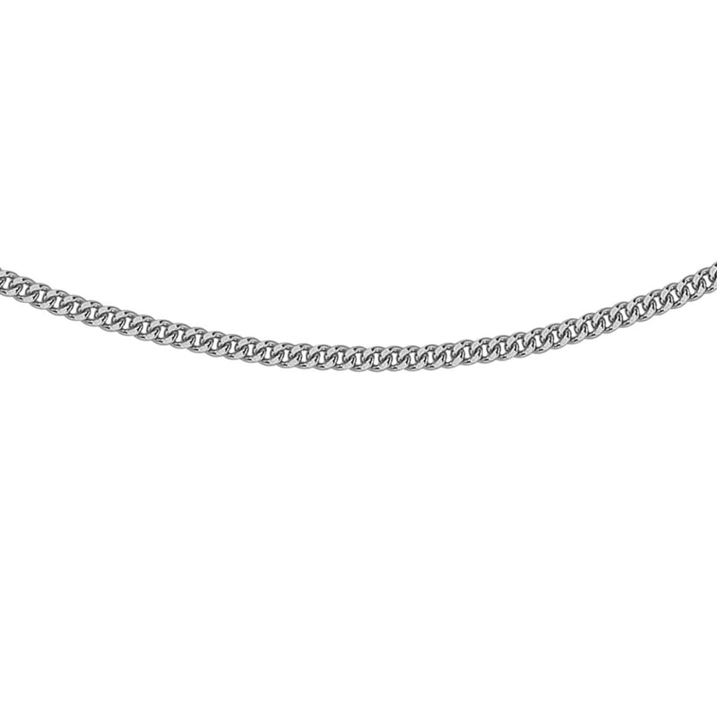18ct White Gold Diamond Cut Adjustable Lobster Clasp Curb Chain — 1mm main image